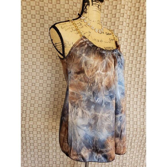 Women's Sleeveless Blouse Tie-dye Loose Fit Chain Straps Pullover Blouson Small - Picture 4 of 8